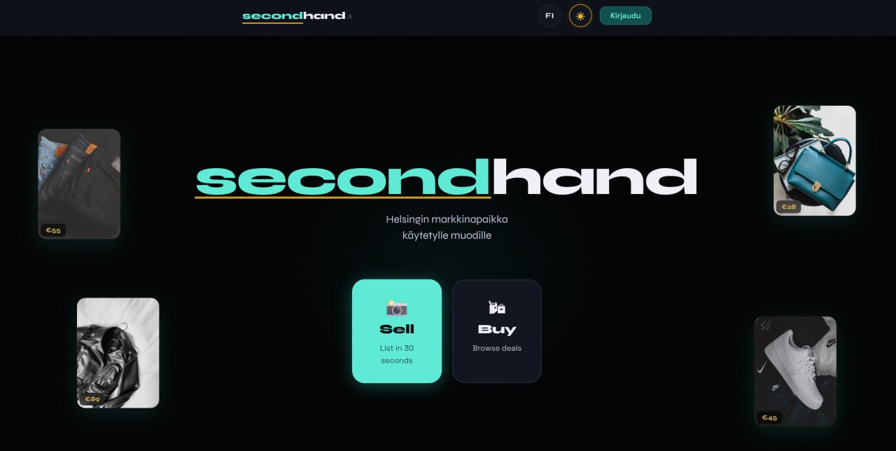 secondhand.fi home screen